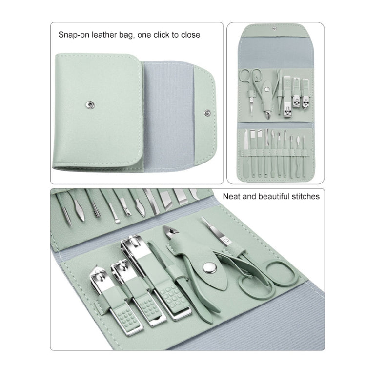 Nail Art Tool Set Nail Clippers Dead Skin Scissors Manicure Tool, Specification: 16 In 1 Green - Nail Clipper by buy2fix | Online Shopping UK | buy2fix
