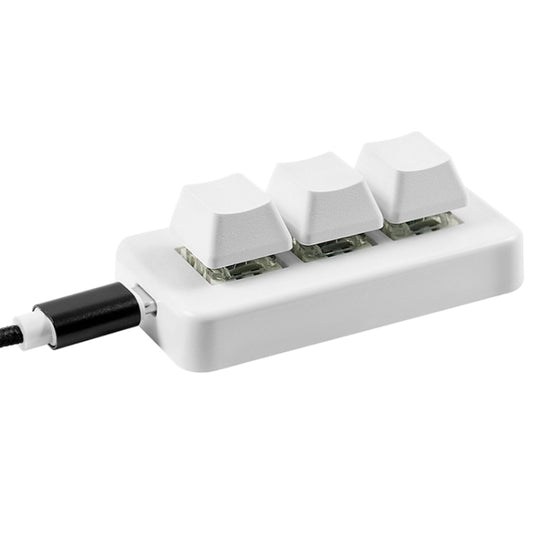 MK321 3 Keys Custom Keys Game Office PS Clip Macro Programming Keypad, Cable Length: 1.5m(White) by buy2fix