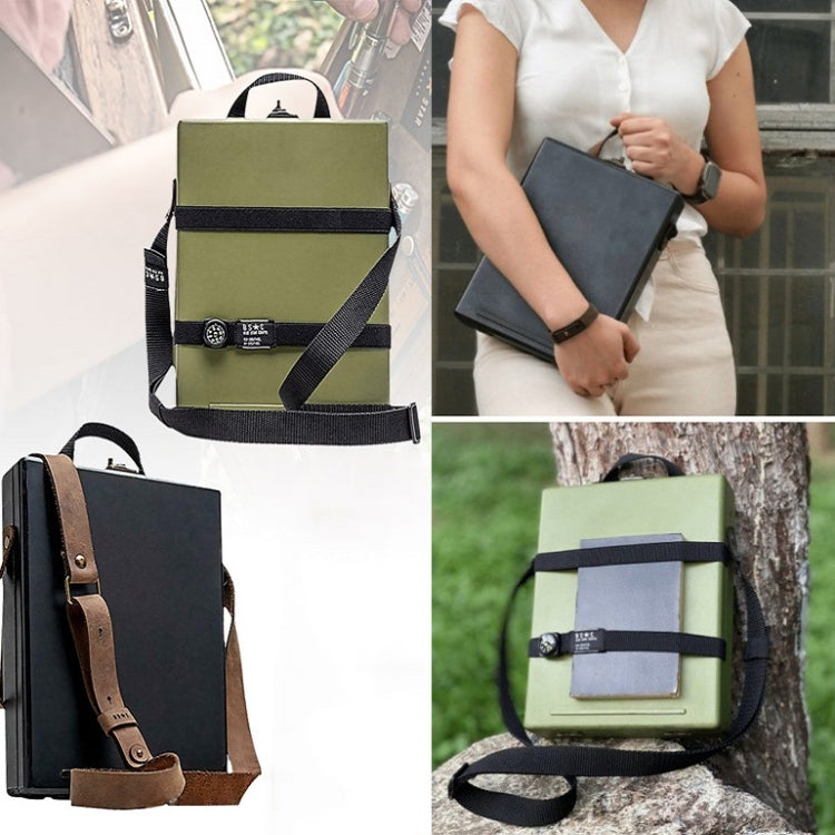 Writer Messenger Wooden Box Walnut Briefcase(Black) by buy2fix