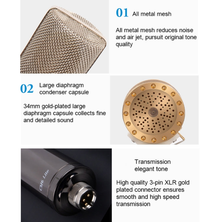 Alctron CM6 Lite Large Diaphragm Condenser Microphone Recording Computer Desktop Microphone - Microphone by Alctron | Online Shopping UK | buy2fix