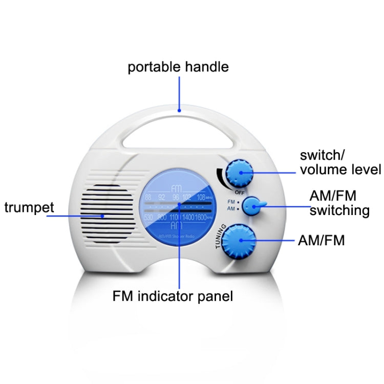 SY-910 AM/FM Two Waves Radio IPX4 Waterproof Portable Radio - Consumer Electronics by buy2fix | Online Shopping UK | buy2fix