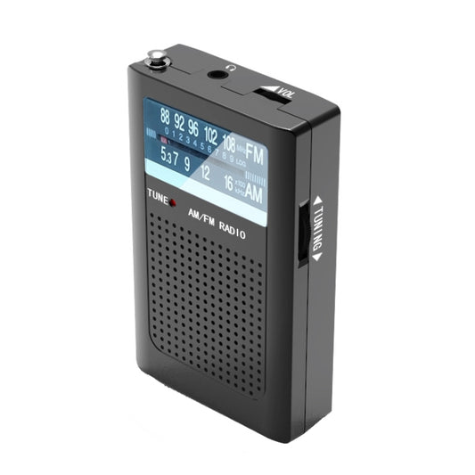 R06 Small FM/AM Pointer Frequency Adjustment Radios With Antenna Pocket Retro Radio(Black) by buy2fix