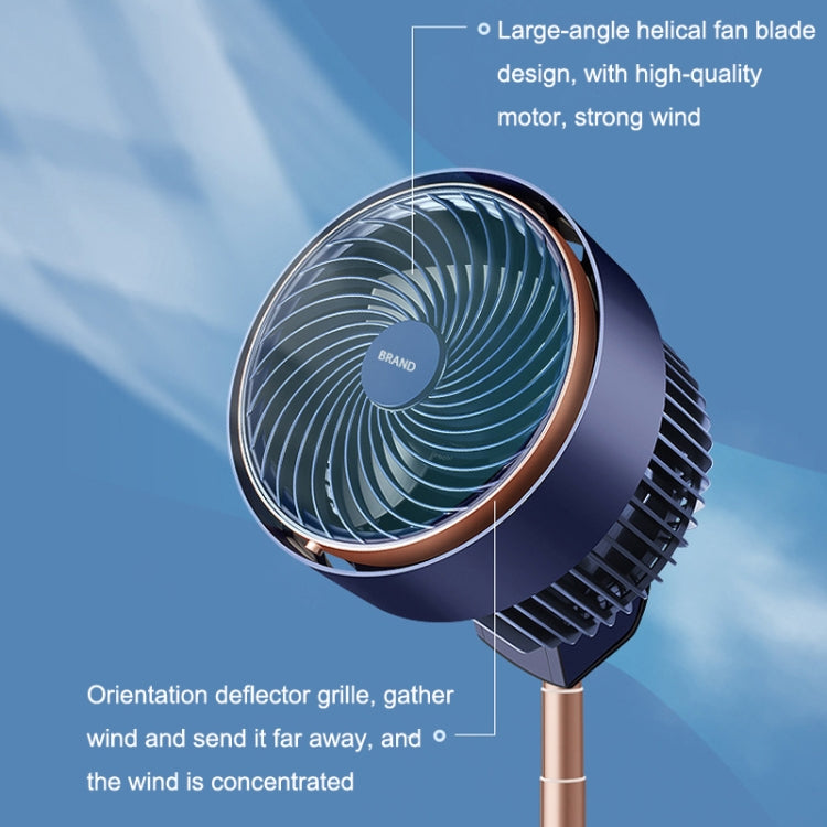Shaking Head Air Circulation Fan Household Silent Bedroom Floor Fan, CN Plug(Dark Blue) - Electric Fans by buy2fix | Online Shopping UK | buy2fix