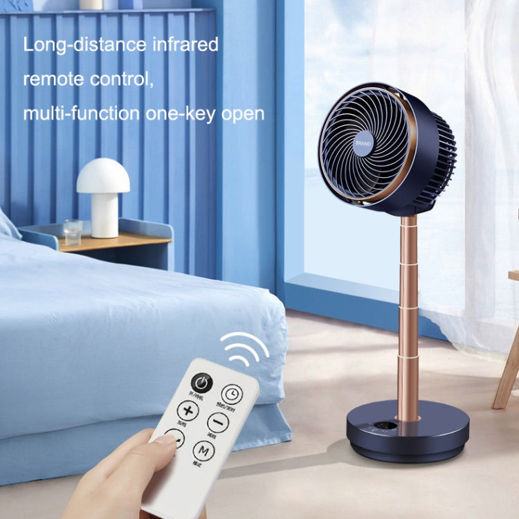 Shaking Head Air Circulation Fan Household Silent Bedroom Floor Fan, CN Plug(Dark Blue) - Electric Fans by buy2fix | Online Shopping UK | buy2fix