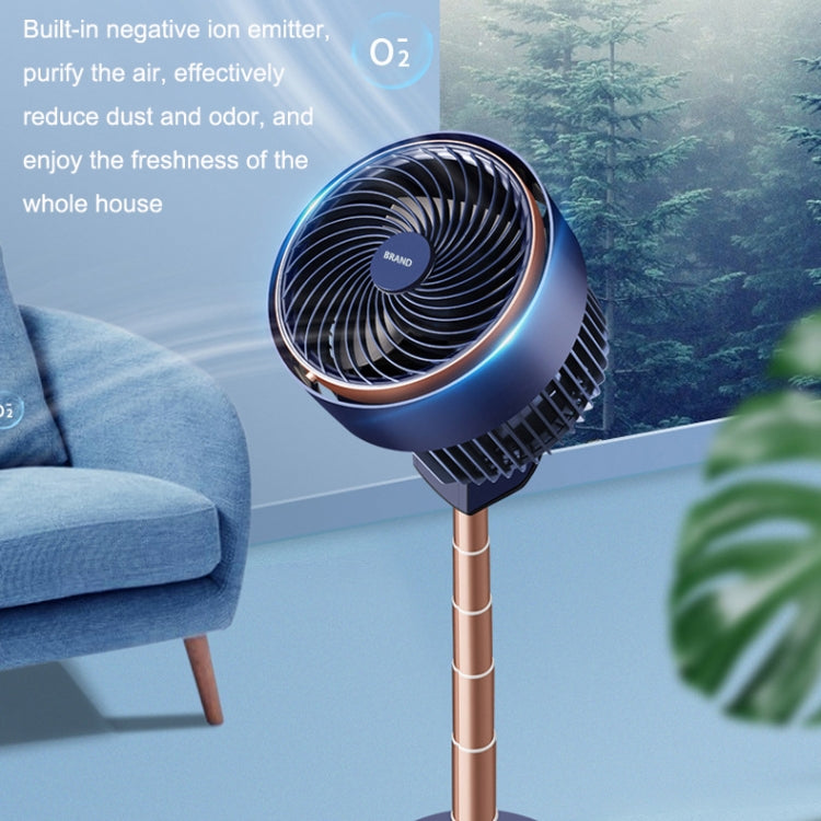 Shaking Head Air Circulation Fan Household Silent Bedroom Floor Fan, CN Plug(Dark Blue) - Electric Fans by buy2fix | Online Shopping UK | buy2fix