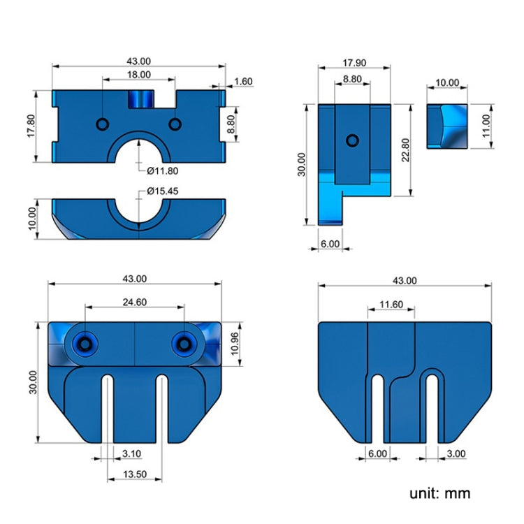 3D Printer Modified E3D V5/V6 Metal Clamp For ENDER 3/3S/PRO - Parts by buy2fix | Online Shopping UK | buy2fix