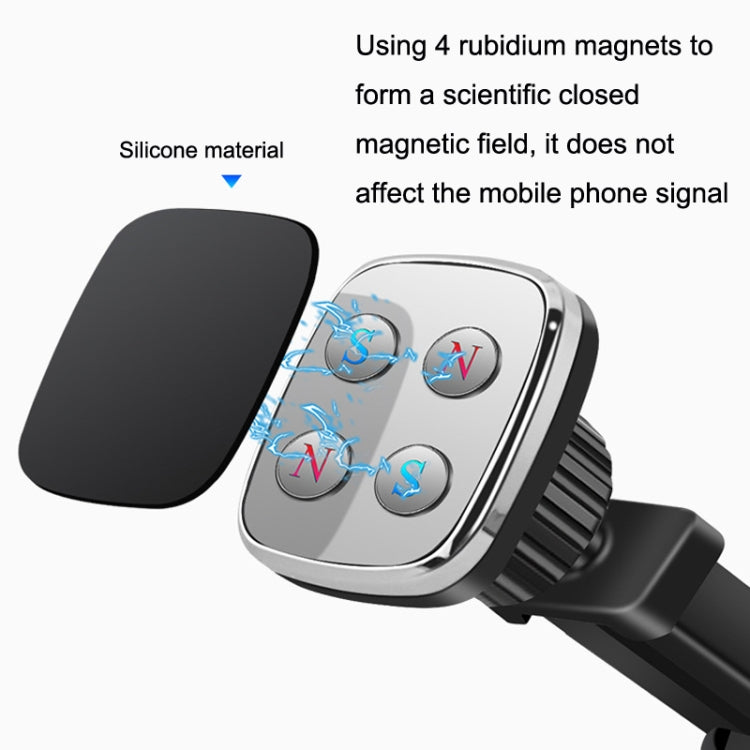 Telescopic Suction Cup Magnetic Suction Car Navigation Desktop Phone Bracket(Black) - Universal Car Holders by buy2fix | Online Shopping UK | buy2fix