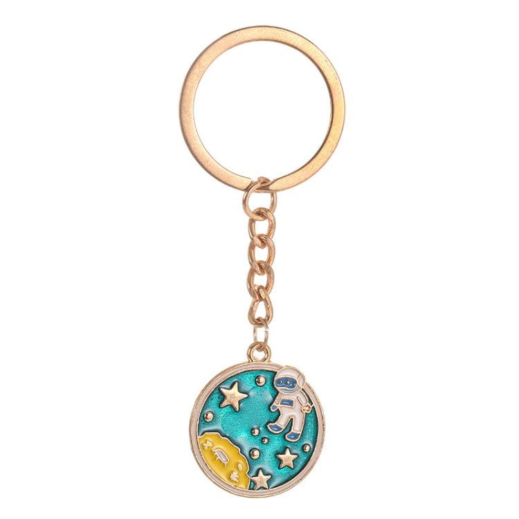 5 PCS Drip Oil Round Keychain Key Ring Bag Pendant(Astronauts Alloy) - Key Rings by buy2fix | Online Shopping UK | buy2fix