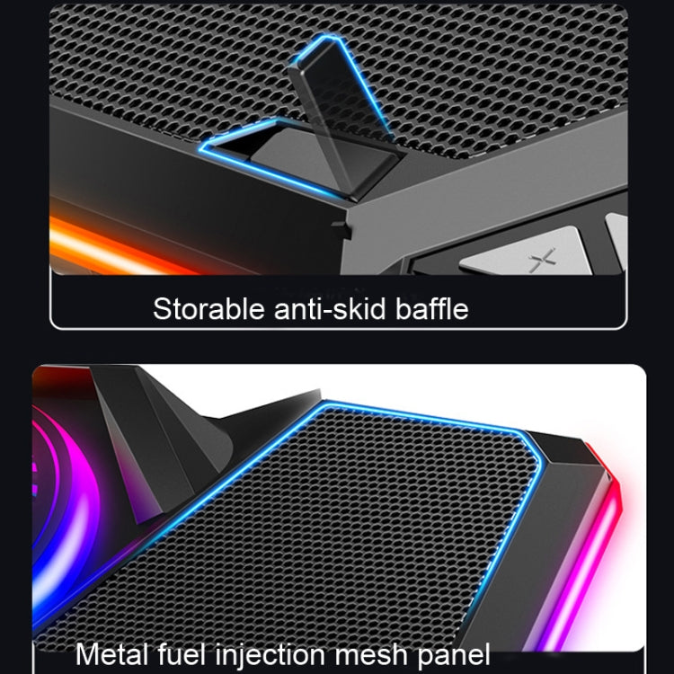 CoolCold Five Fans 2 USB Ports Laptop Cooler Gaming Notebook Cool Stand,Version: Touch Symphony Blue - Cooling Pads by CoolCold | Online Shopping UK | buy2fix