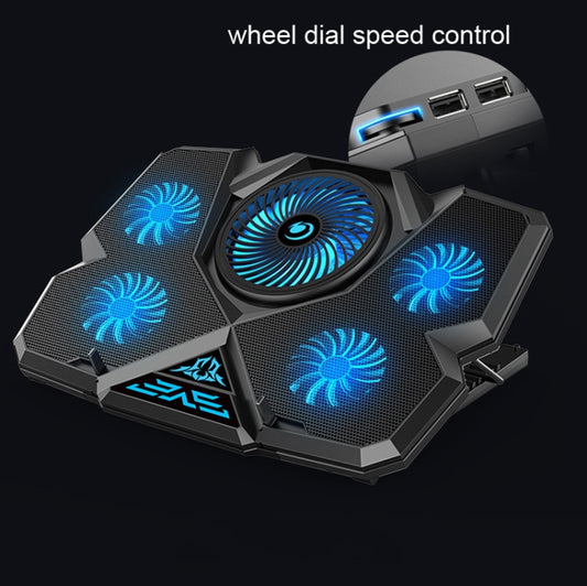 CoolCold Five Fans 2 USB Ports Laptop Cooler Gaming Notebook Cool Stand,Version: Basic Edition - Cooling Pads by CoolCold | Online Shopping UK | buy2fix