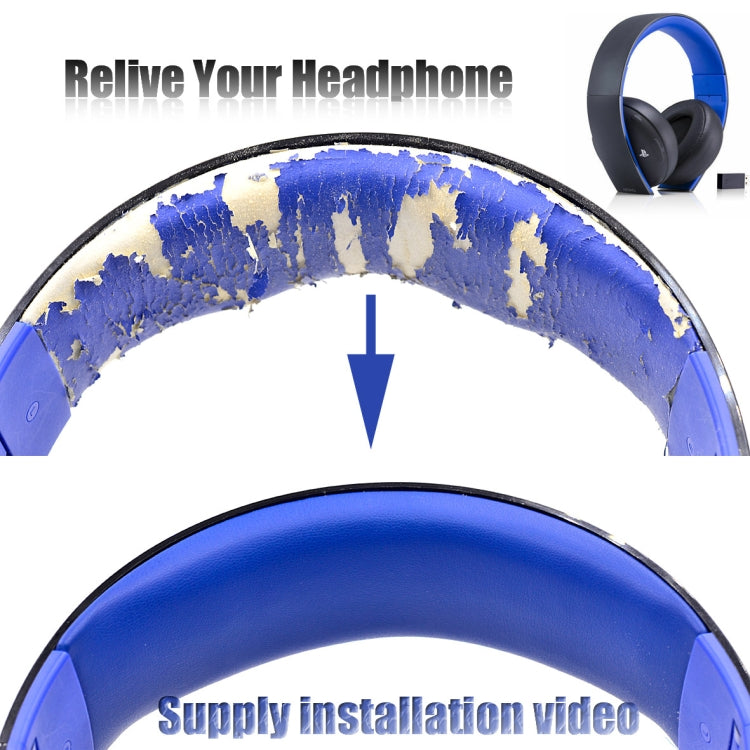 2 PCS Headphone Sponge Cover for SONY PS3 PS4 7.1 Gold,Style: Blue Headband by buy2fix