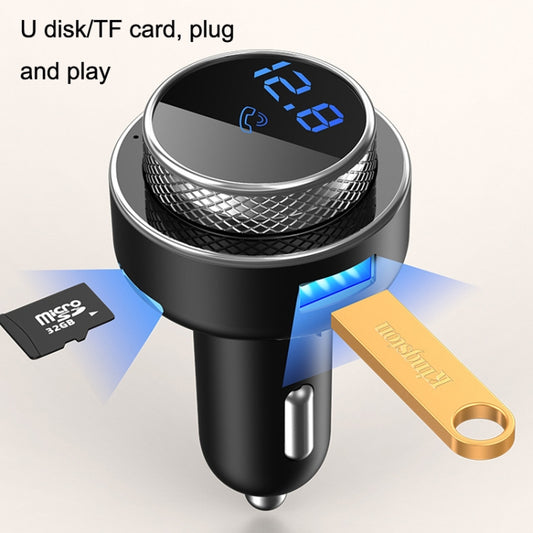 GC-16 Car Bluetooth MP3 Player FM Transmitter QC3.0 Fast Charging Car Charger(Black) - Bluetooth Car Kits by buy2fix | Online Shopping UK | buy2fix