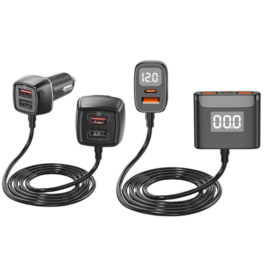 One For Four Car Charger QC3.0 Fast Charge 4USB Car Front And Rear Seat Car Charger, Style: Upgraded Edition - Car Charger by buy2fix | Online Shopping UK | buy2fix