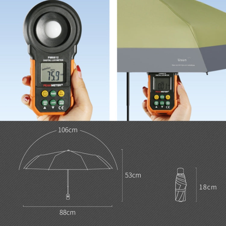 LY-0621 Five-Fold Six-bone Umbrella Simple Black Glue Sunscreen Umbrella(Ink Green) by buy2fix