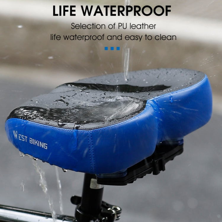 WEST BIKING Bicycle Widened And Comfortable Shock Absorbing Saddle(Black Blue) - Bicycle Saddle by WEST BIKING | Online Shopping UK | buy2fix