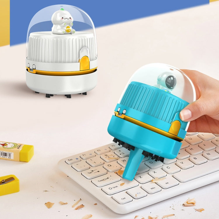 Desktop Vacuum Fan Charging Cleaning Machine Rubber Dandruff Keyboard Cleaner(White) by buy2fix