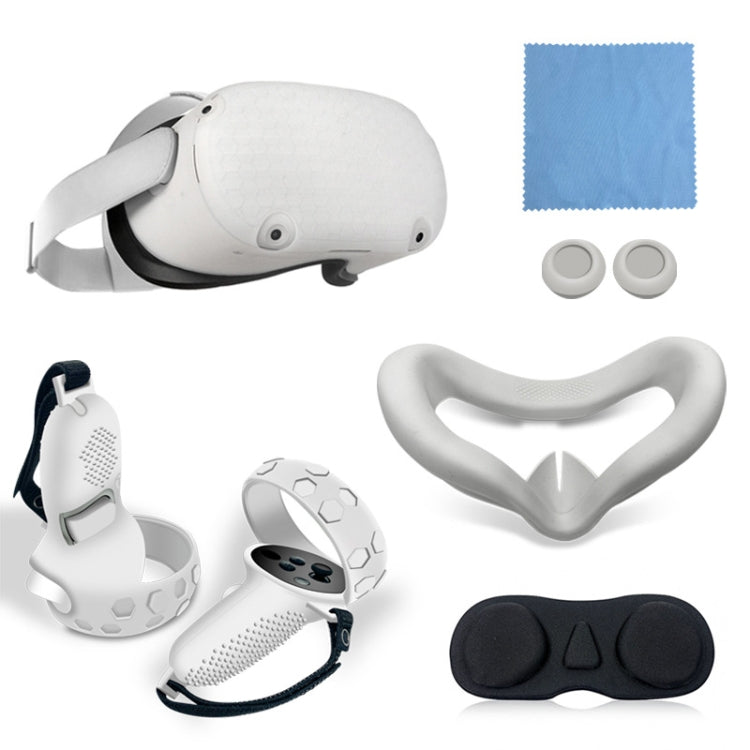 6 PCS/Set For Meta Quest Silicone All-Inclusive Console Controller Cover(White) - VR Accessories by buy2fix | Online Shopping UK | buy2fix