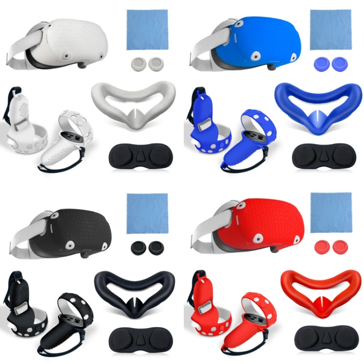 6 PCS/Set For Meta Quest Silicone All-Inclusive Console Controller Cover(Red) - VR Accessories by buy2fix | Online Shopping UK | buy2fix