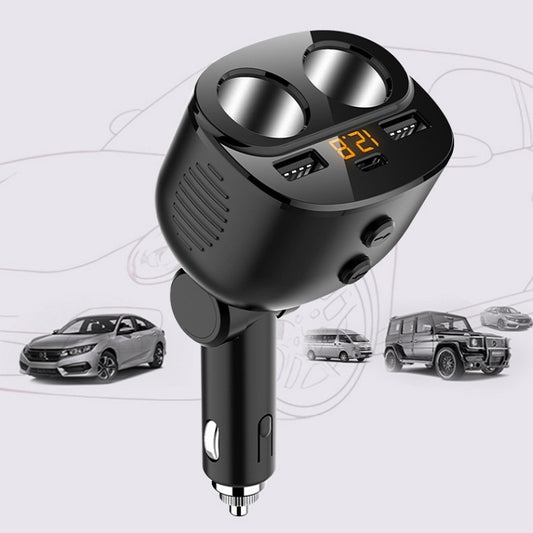 Car Charger With Switch Double Cigarette Hole Car Socket(C06 Neutral) by buy2fix