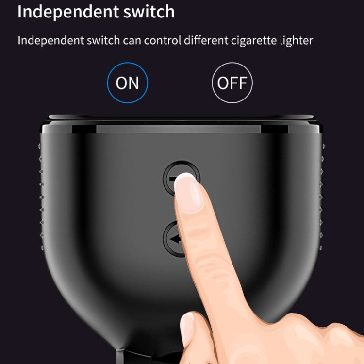 Car Charger With Switch Double Cigarette Hole Car Socket(C06 Neutral) - Car Charger by buy2fix | Online Shopping UK | buy2fix