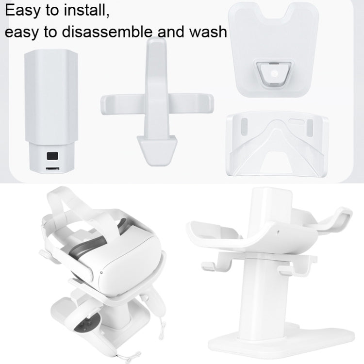 VR Stand Headset Display And Controller Holder Mount For Meta Quest 2(White) - VR Accessories by buy2fix | Online Shopping UK | buy2fix