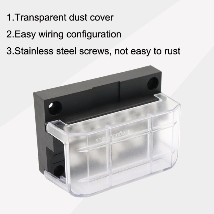 AOA1903 RV Bus Bar 12PIN 100A 32V High Current Copper Bar Wiring Bar(Black) by buy2fix