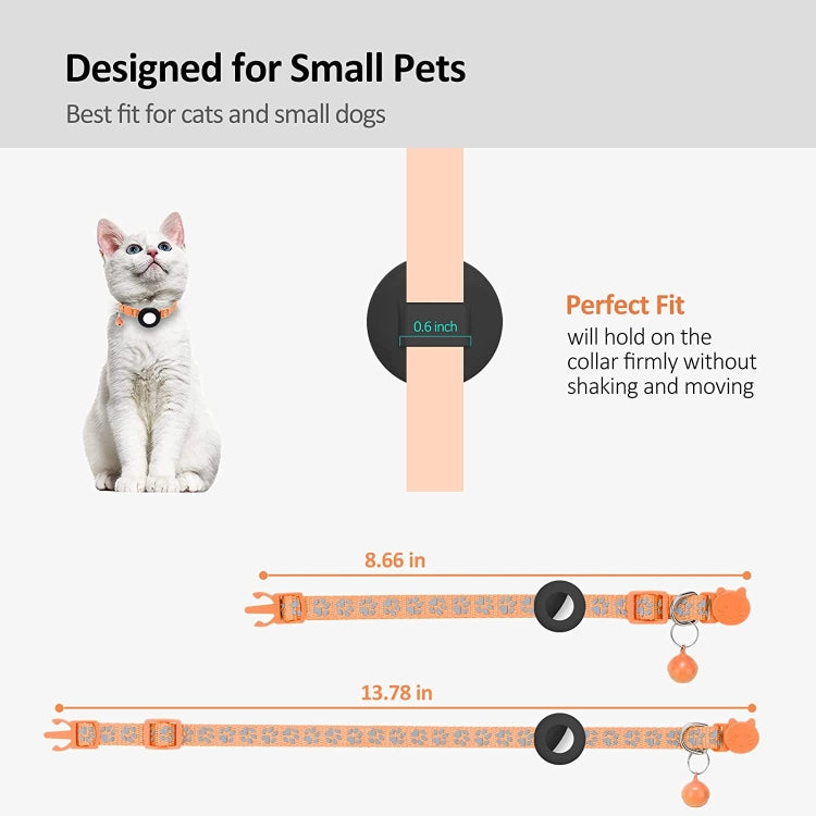 Pet Cat Reflective Collar with Bell for Airtag Tracker(Pink) - by buy2fix | Online Shopping UK | buy2fix