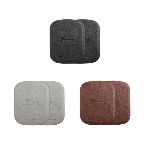 SUMITAP STHP-C40 Leather Square Magnetic Sheet Magnetic Car Phone Holder Accessories(Brown) by SUMITAP