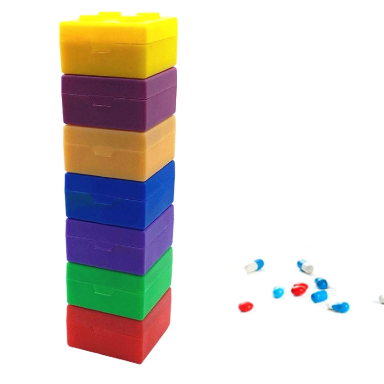 SD-J-406 28 Grids Portable Colorful Compartment Detachable Plastic Building Block Pill Box(As Show) - Pill Boxes by buy2fix | Online Shopping UK | buy2fix