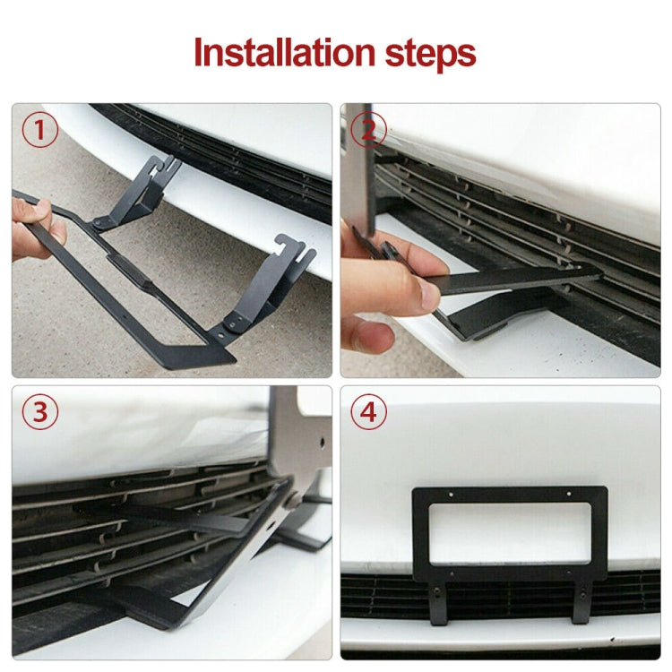Punch-free Front License Plate Holder American License Plate Bracket(For Tesla Model 3) - License Plate Covers & Frames by buy2fix | Online Shopping UK | buy2fix
