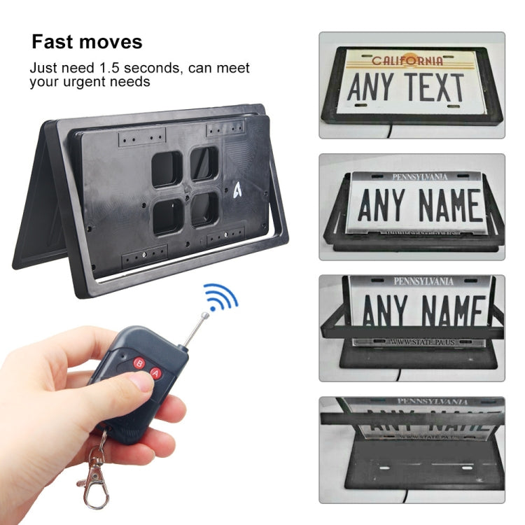 US Standard Car Flip Retractable License Plate Holder Hidden Shutter Cover License Plate Holder - License Plate Covers & Frames by buy2fix | Online Shopping UK | buy2fix