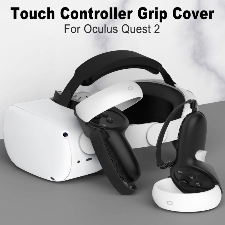VR Controller Anti-collision Half-pack Silicone Protective Cover For Oculus Quest 2(Black) - VR Accessories by buy2fix | Online Shopping UK | buy2fix