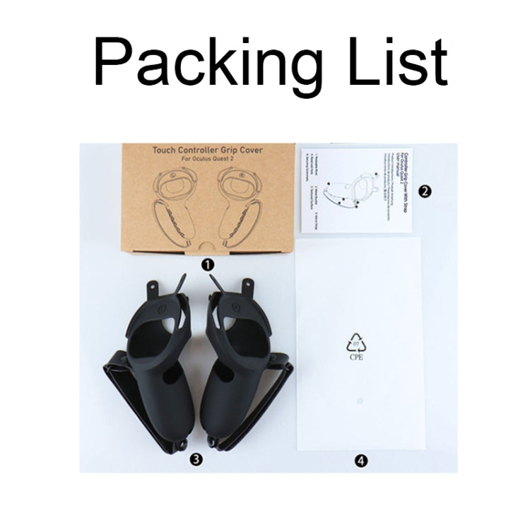 VR Controller Anti-collision Half-pack Silicone Protective Cover For Oculus Quest 2(Black) - VR Accessories by buy2fix | Online Shopping UK | buy2fix