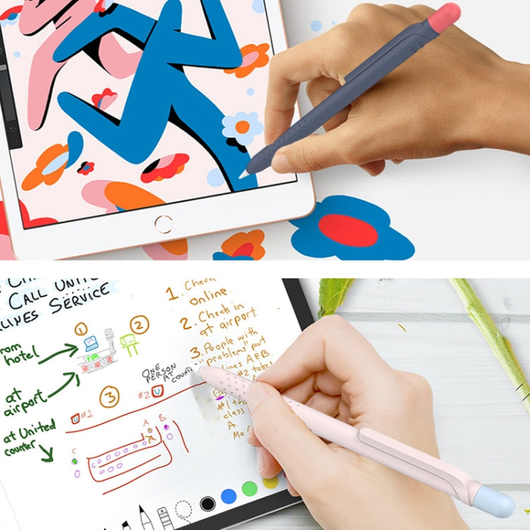 CY152 Magnetic Silicone Storage Colorblock Pen Holder For Apple Pencil 1(Purple) by buy2fix