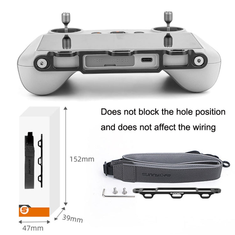 Sunnylife MM3-GS389 For Mini 3 Pro DJI RC with Screen Remote Control Leather Lanyard(Black Gray) - Others by Sunnylife | Online Shopping UK | buy2fix