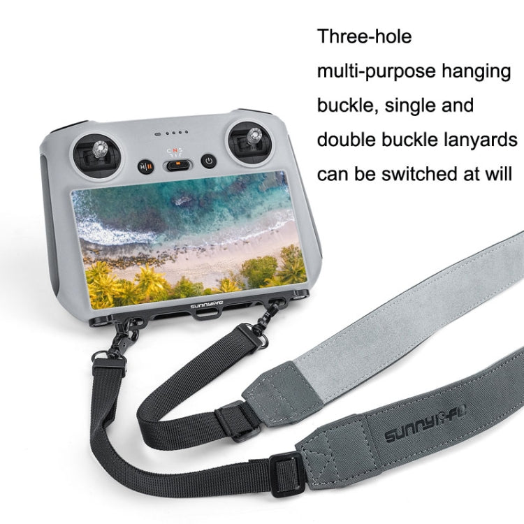 Sunnylife MM3-GS389 For Mini 3 Pro DJI RC with Screen Remote Control Leather Lanyard(Black Gray) - Others by Sunnylife | Online Shopping UK | buy2fix