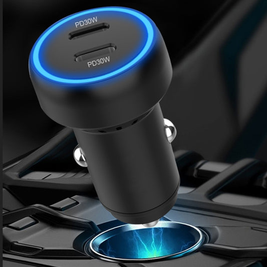 IBD352 Aluminum Alloy Dual Interface Car Charger, Spec: Qc3.0 18W+PD 3.0 30W - Car Charger by buy2fix | Online Shopping UK | buy2fix