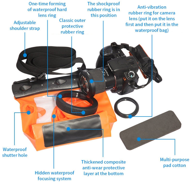 Tteoobl 20m Underwater Diving Camera Housing Case Pouch Camera Waterproof Dry Bag, Size: L(White) - Diving Accessories by Tteoobl | Online Shopping UK | buy2fix