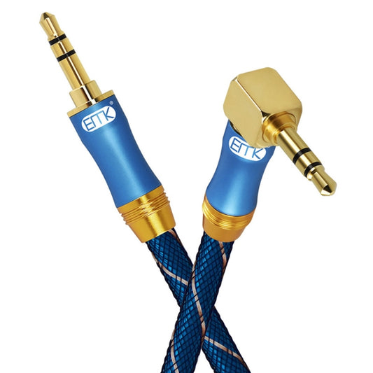 EMK 90-Degree Car 3.5mm Audio Cable Extension Cable, Cable Length: 5M(Blue) by EMK