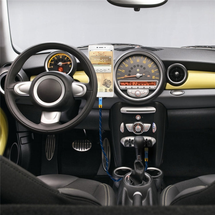 EMK 90-Degree Car 3.5mm Audio Cable Extension Cable, Cable Length: 5M(Blue) by EMK