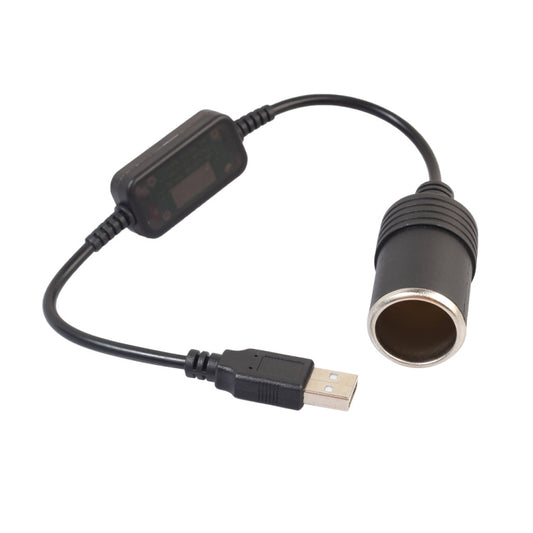 2 PCS Car USB to Cigarette Lighter Socket 5V to 12V Boost Power Adapter Cable, Model: 60cm - Cigar Socket by buy2fix | Online Shopping UK | buy2fix