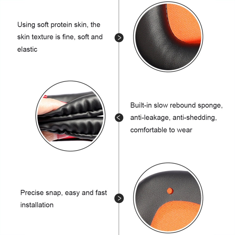 2 PCS Slow Rebound Sponge Headphone Cover Cushion For DAREU EH712/EH715(Black Orange Net) - Apple Accessories by buy2fix | Online Shopping UK | buy2fix