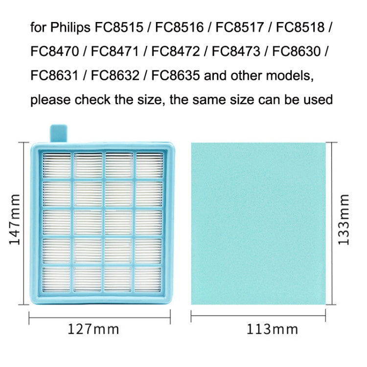 Filterx2+Filter Cottonx6+Air Filter Cottonx4 Vacuum Cleaner Accessories For Philips FC8471 / FC8630 / FC9322 - For Philips Accessories by buy2fix | Online Shopping UK | buy2fix