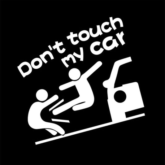 10PCS Reflective Funny Text Do Not Touch My Car Car Sticker(White) by buy2fix
