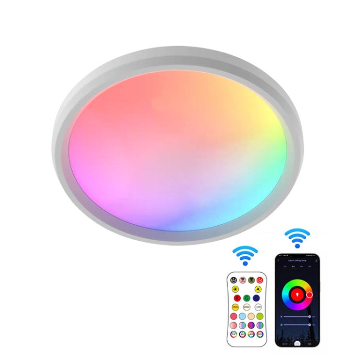 WiFi Bluetooth 2.4G Remote Control LED Ceiling Light, Voltage: EU Standard 220V-240V(RGBCW White) - Smart Light Bulbs by buy2fix | Online Shopping UK | buy2fix
