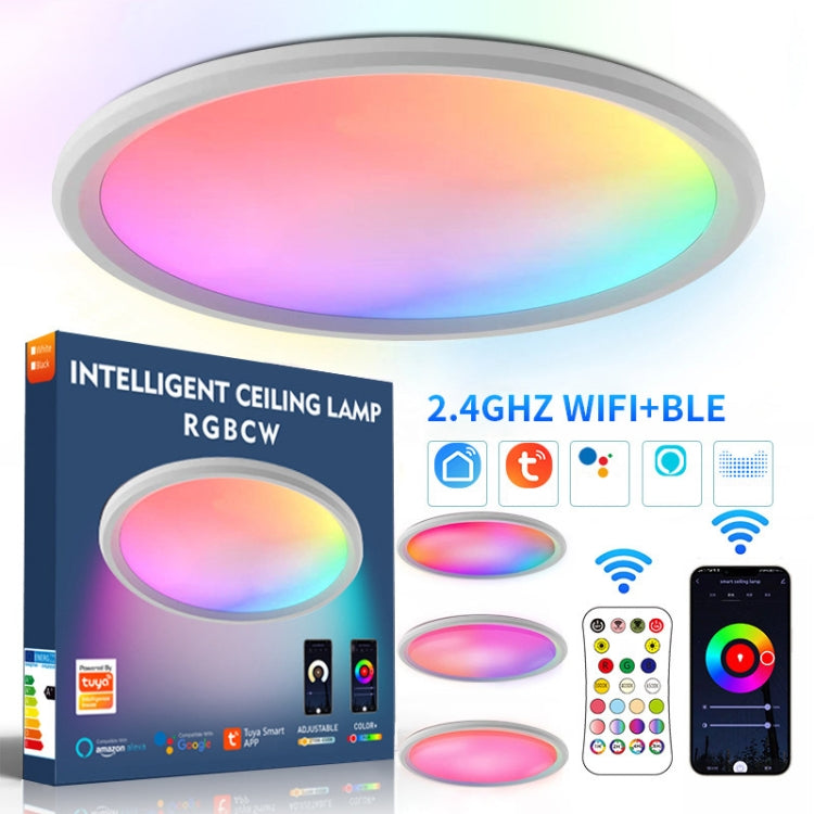 WiFi Bluetooth 2.4G Remote Control LED Ceiling Light, Voltage: EU Standard 220V-240V(RGBCW White) - Smart Light Bulbs by buy2fix | Online Shopping UK | buy2fix