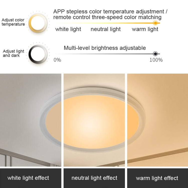 WiFi Bluetooth 2.4G Remote Control LED Ceiling Light, Voltage: EU Standard 220V-240V(RGBCW White) - Smart Light Bulbs by buy2fix | Online Shopping UK | buy2fix