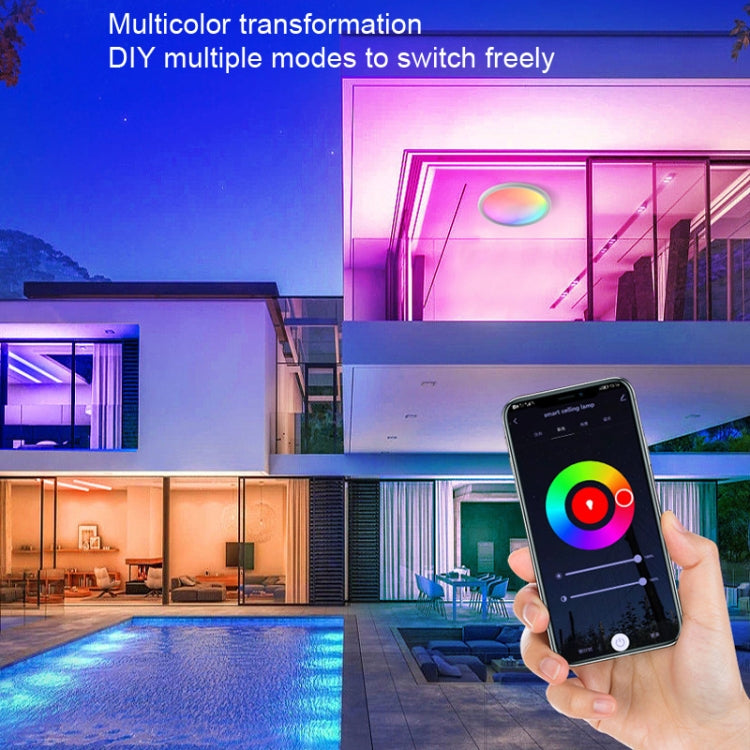 WiFi Bluetooth 2.4G Remote Control LED Ceiling Light, Voltage: EU Standard 220V-240V(RGBCW White) - Smart Light Bulbs by buy2fix | Online Shopping UK | buy2fix