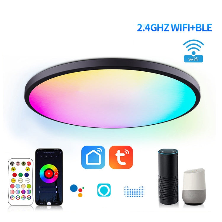 RGBCW Smart Graffiti App Voice Ceiling Light, Voltage: US Standard 110V-130V(White Frame) - Smart Light Bulbs by buy2fix | Online Shopping UK | buy2fix