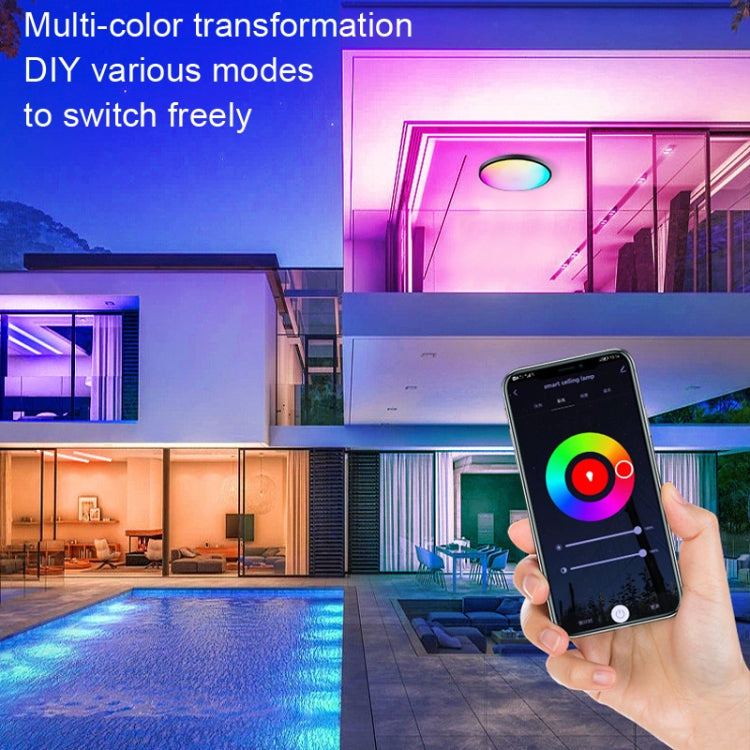 RGBCW Smart Graffiti App Voice Ceiling Light, Voltage: US Standard 110V-130V(White Frame) - Smart Light Bulbs by buy2fix | Online Shopping UK | buy2fix
